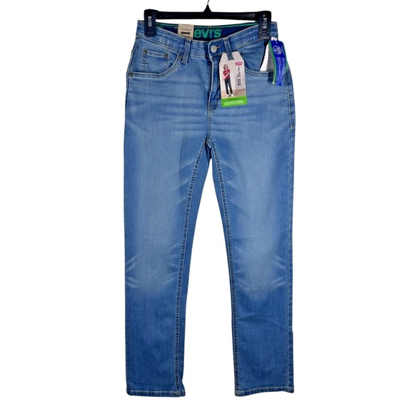 Levis 511 Slim Fit Stretch Jeans Boys Size 16 Light Wash Denim Pants NWT - Picture 1 of 9